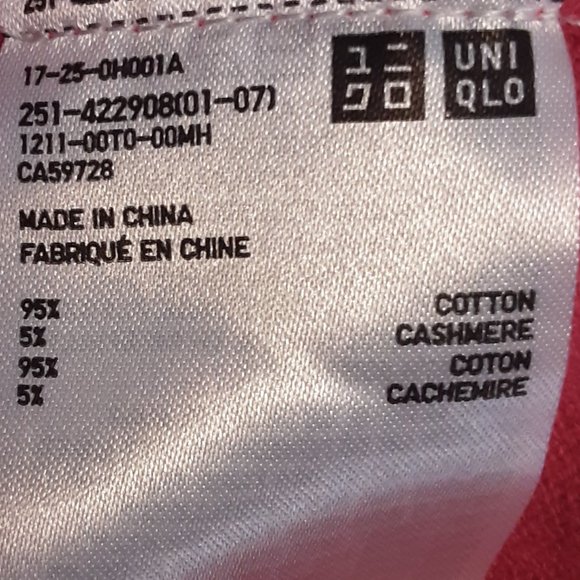 Uniqlo Women's Pink Cotton Cashmere Sweater, Size L - Picture 10 of 12